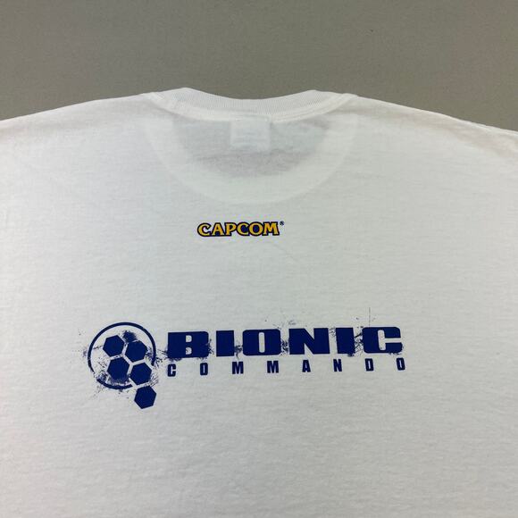 Vintage Capcom Bionic Commando T-Shirt Adult Medium White Pop Goes Dictator Game - Picture 5 of 10